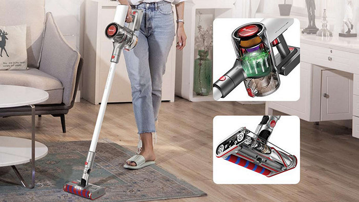 Redroad V17 — мощный вертикальный пылесос с двойным HEPA-фильтром